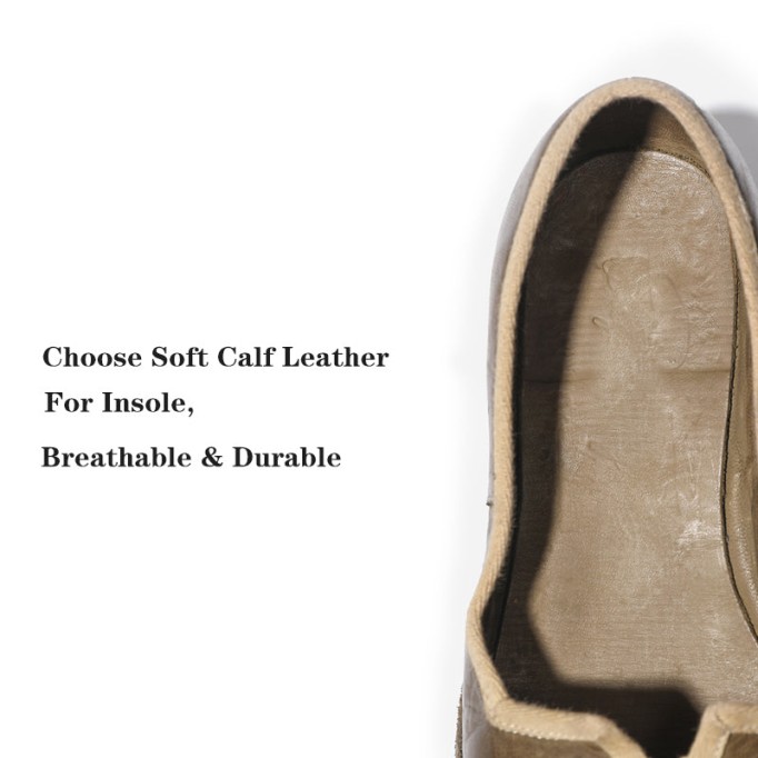 Goodyear Horse Leather Bowknot Flats For Women Leather Sole in Green