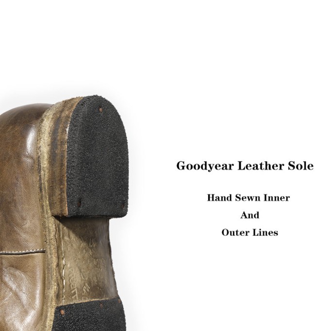 Goodyear Horse Leather Bowknot Flats For Women Leather Sole in Green