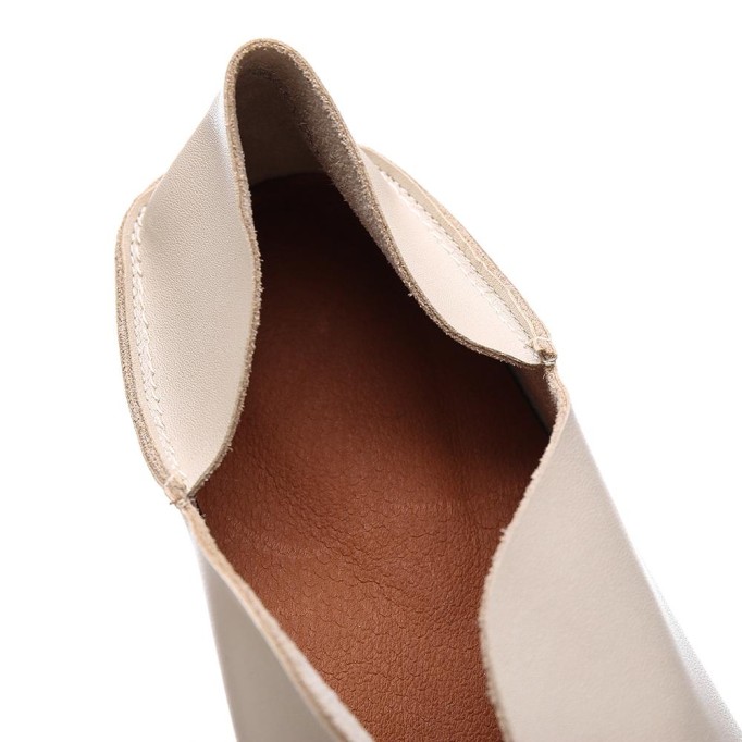 Classic Leather Handmade Sandals Slip ons Off White Loafers Smiling Face Design