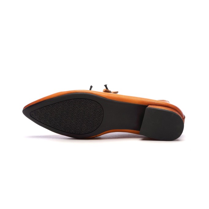 2021 Designer Shoes Genuine Leather Slip-on For Women Handmade Pointed Toe Flats Camel