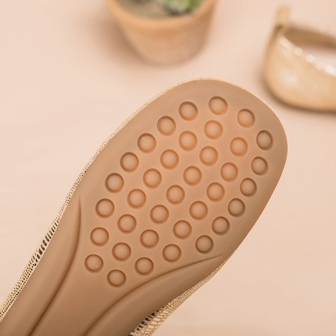 Soft Leather Flat Slip on Loafers for Women Handmade Golden/Silver