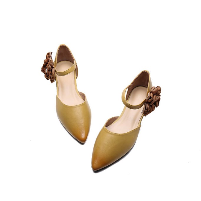 Handmade Genuine Leather Retro Square Toe Heels Mary Jane Pumps Women Sheepskin Shoes Block Heels Office Shoes Grey/Black