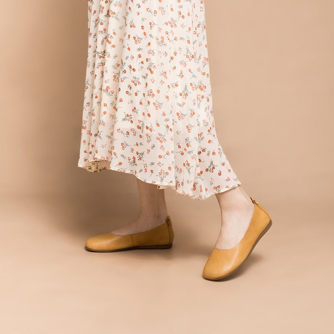 Soft Leather Flat Slip on Loafers for Women Handmade Green/Yellow/Pink/Apricot