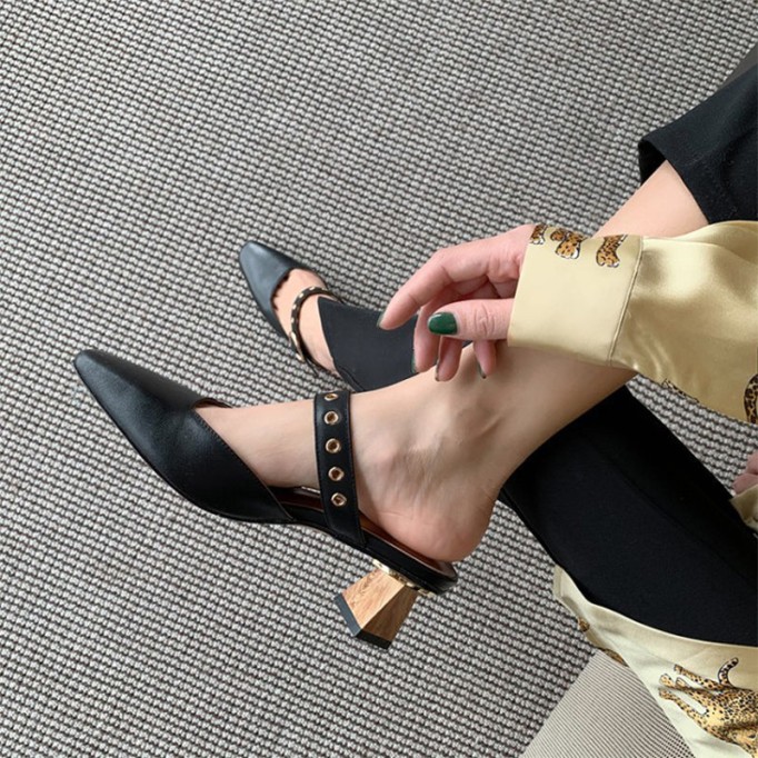 Handmade Retro Leather Mary Jane Slippers For Summer Designer Shoes