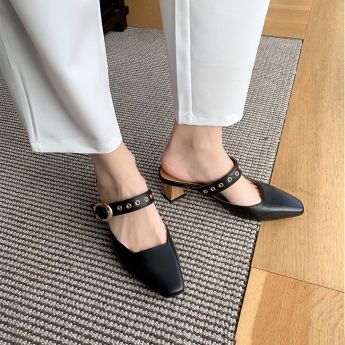 Handmade Retro Leather Mary Jane Slippers For Summer Designer Shoes