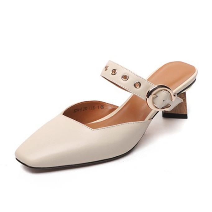 Handmade Retro Leather Mary Jane Slippers For Summer Designer Shoes