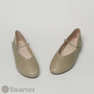 Classic Leather Handmade Sandals Slip ons Green/Off White/Brown