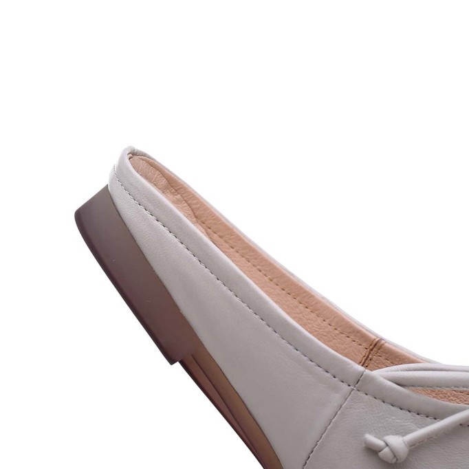 Sheepskin Mules Summer Slippers Handmade Yellow/Grey