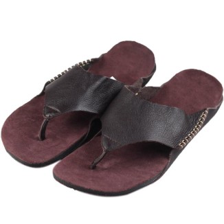 Comfy Leather Thong Sandals Soft Casual Flip Flops Slippers