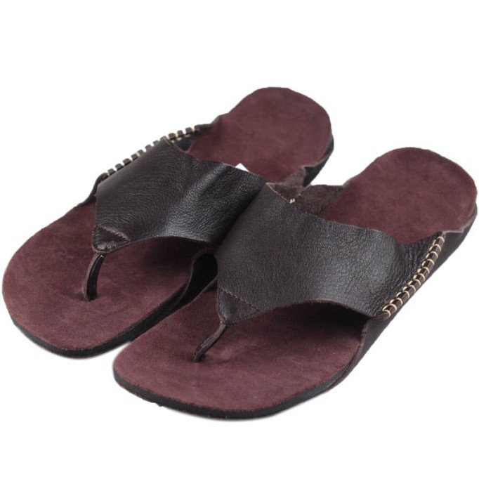 Comfy Leather Thong Sandals Soft Casual Flip Flops Slippers