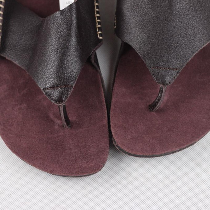 Comfy Leather Thong Sandals Soft Casual Flip Flops Slippers