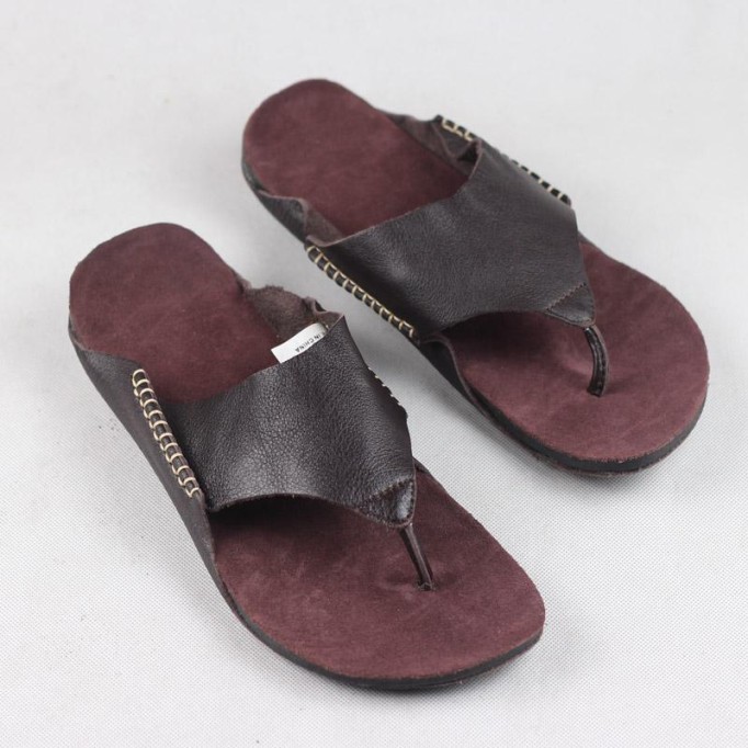 Comfy Leather Thong Sandals Soft Casual Flip Flops Slippers