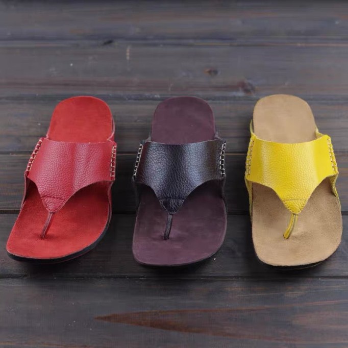 Comfy Leather Thong Sandals Soft Casual Flip Flops Slippers