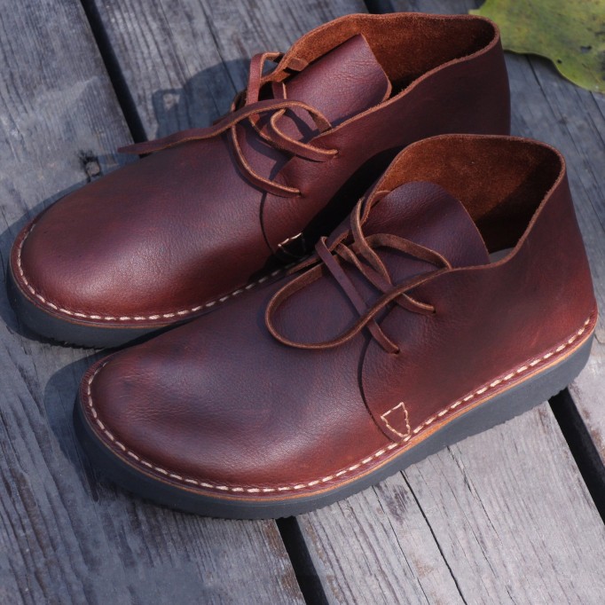 Middle English-Womens Handmade Full Grain Leather Flats Ankle Boots- Black/Brown