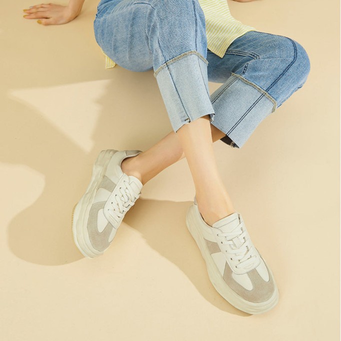 Original Sole Low-top Sneakers for Women in Black/White/Beige/Cream