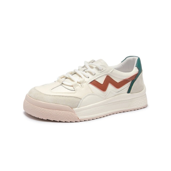 Women's Causal Genuine leather Sneakers - Apricot