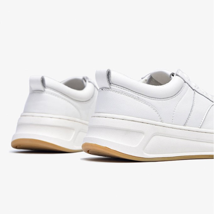 Women's Causal Genuine leather Chunky Sneakers - Beige