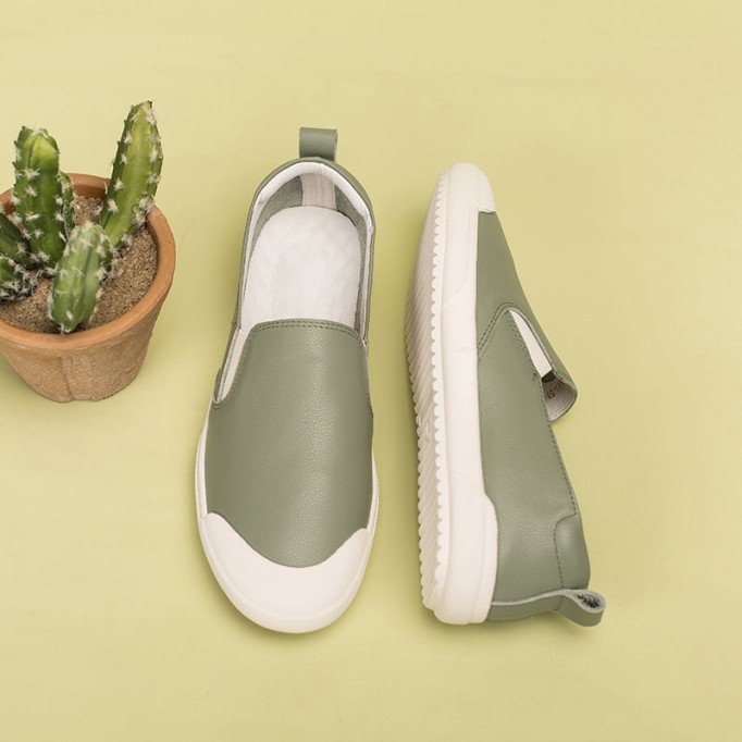 Handmade Soft Leather white shoes for women Sneakers Designer Shoes Yellow/Green/Black/Bean Paste/Blue