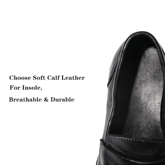 Goodyear Horse Leather Shoes For Women Classic Penny Loafers Leather Sole in Brown/Black