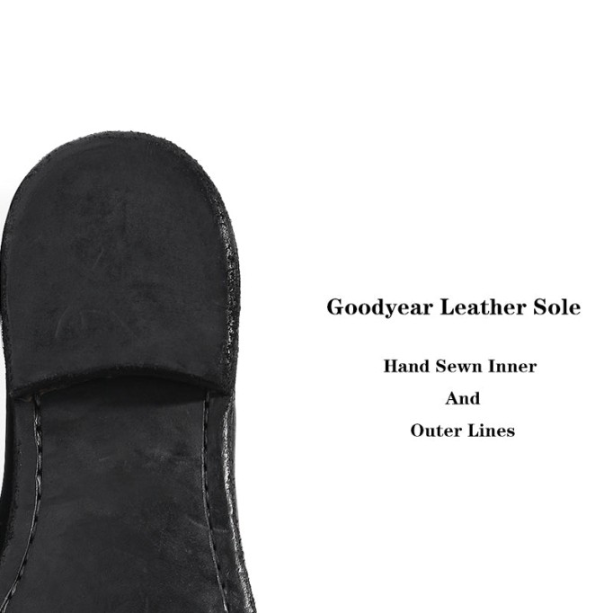 Goodyear Horse Leather Shoes For Women Classic Penny Loafers Leather Sole in Brown/Black