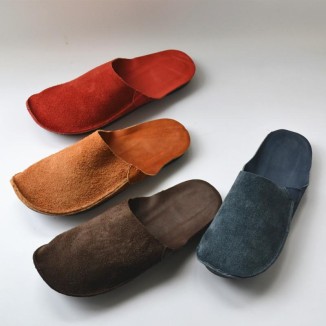 Handmade Retro Leather Mules Women Slippers Round Toe Mori Girl Flat Casual Summer Half Slippers Coffee/Wine Red/Khaki
