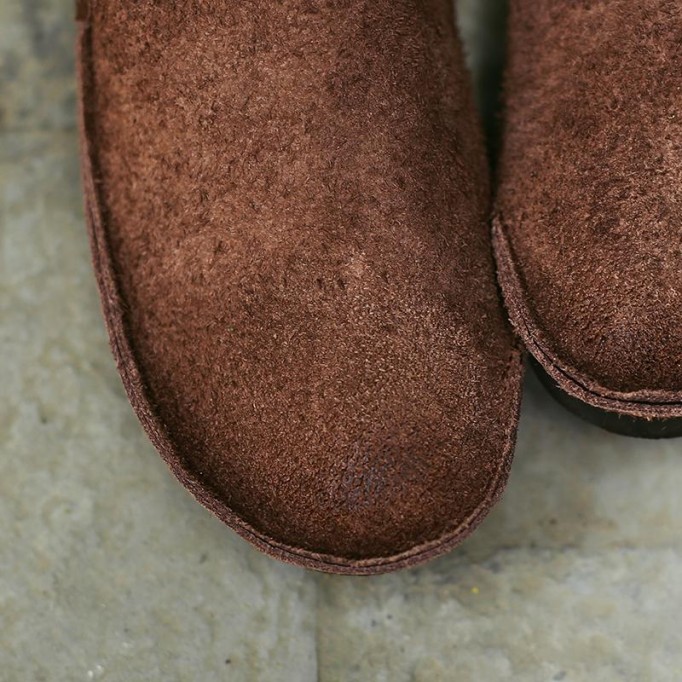 Handmade Retro Leather Mules Women Slippers Round Toe Mori Girl Flat Casual Summer Half Slippers Coffee/Wine Red/Khaki