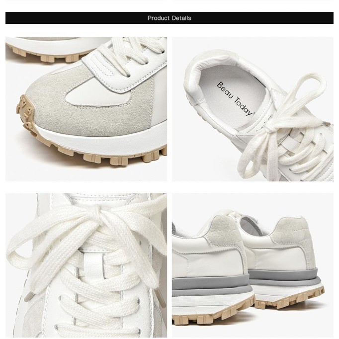 Casual Sneakers Women Suede Leather Patchwork Mixed Colors Lace-Up Round Toe Platform Shoes Lady Flats Handmade 29121