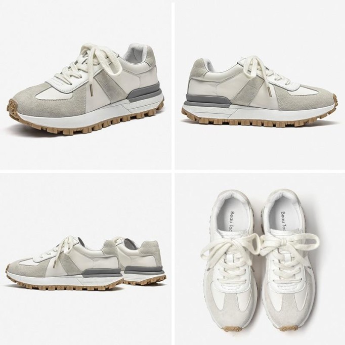 Casual Sneakers Women Suede Leather Patchwork Mixed Colors Lace-Up Round Toe Platform Shoes Lady Flats Handmade 29121