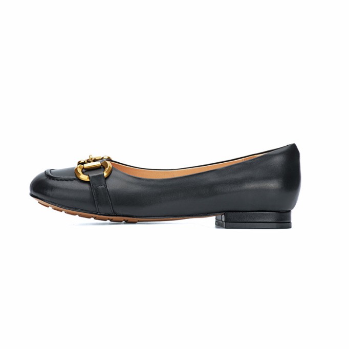 Horsebit-Detailed Leather Loafers for Women Black/Blue