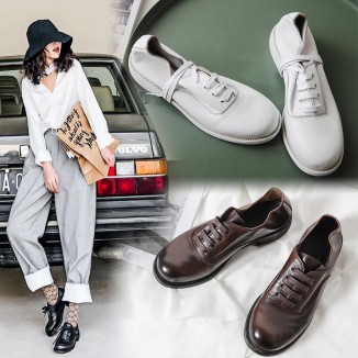 Retro Leather Oxford Shoes For Women Handmade Black Mori Girl Student Shoes Designer Shoes