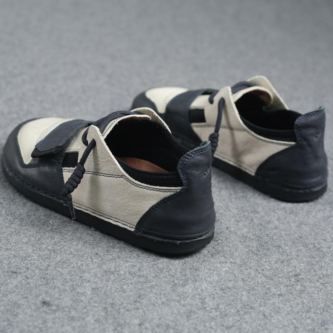 2021 Designer Shoes Oxford Lace Up Shoes Color Block Mori Girl Handmade Leather Shoes Blue/Apricot