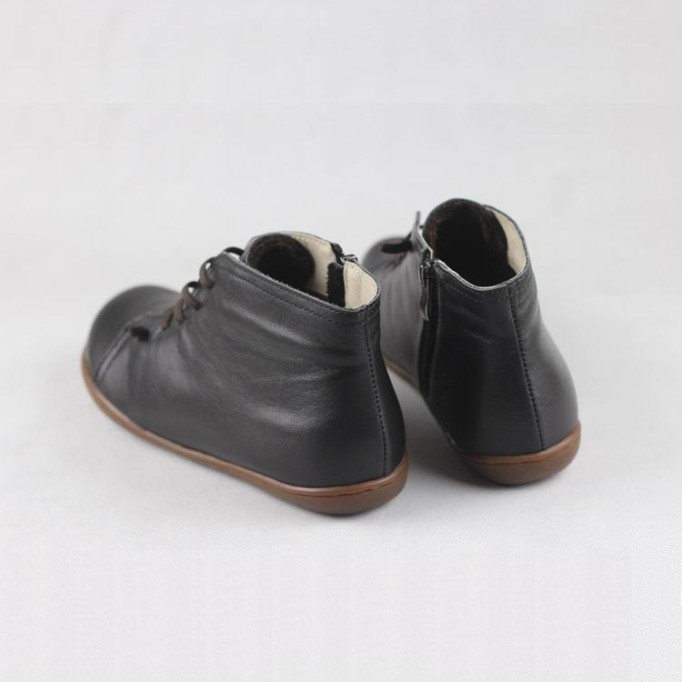 Retro Women Leather Ankle Boots Casual Walking Boots Soft Sole Flats Loafers