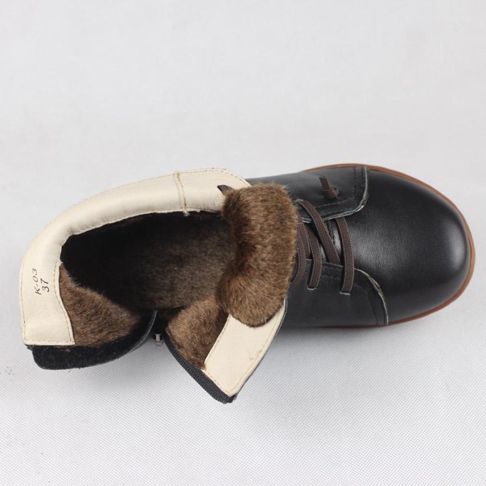 Retro Women Leather Ankle Boots Casual Walking Boots Soft Sole Flats Loafers