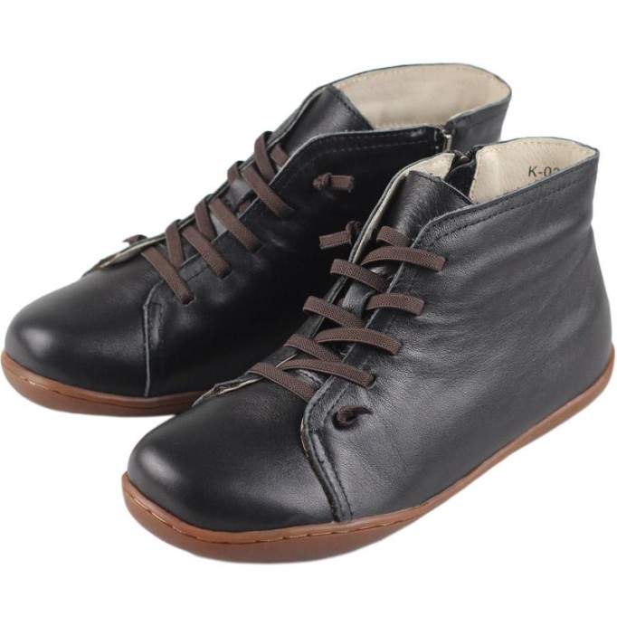 Retro Women Leather Ankle Boots Casual Walking Boots Soft Sole Flats Loafers