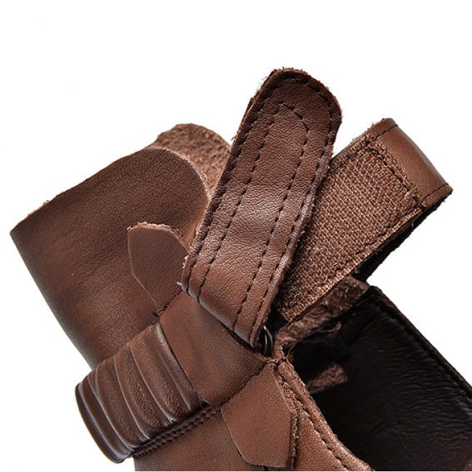 Handmade Leather Light Platform Sandals For Women Mori Girl Style Retro Flip Flops Shoesblack Black/Brown/Coffee