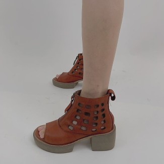 2021 Designer Summer Shoes Genuine Leather Platform Sandals Upper Zip Retro Summer Shoes Open Toe Brown