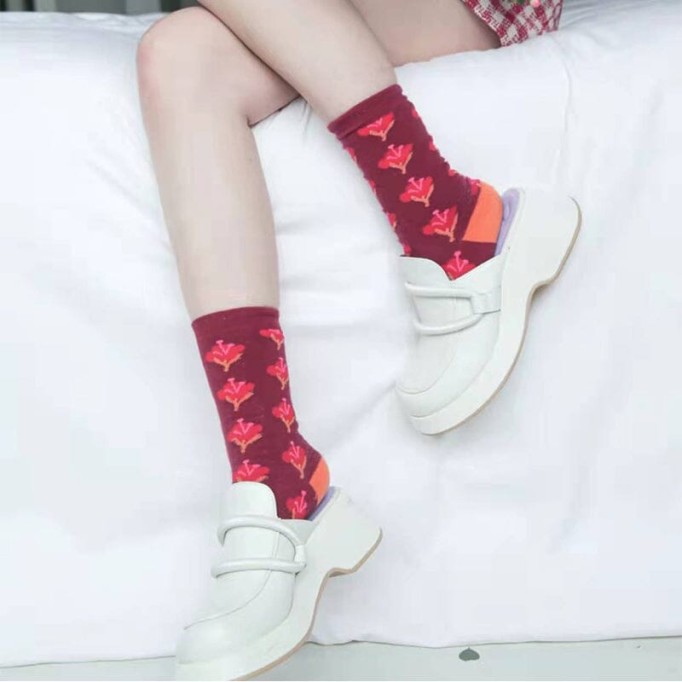 Handmade Cowhide Platform Mule Slippers Wedge Sandals White/Black/Apricot