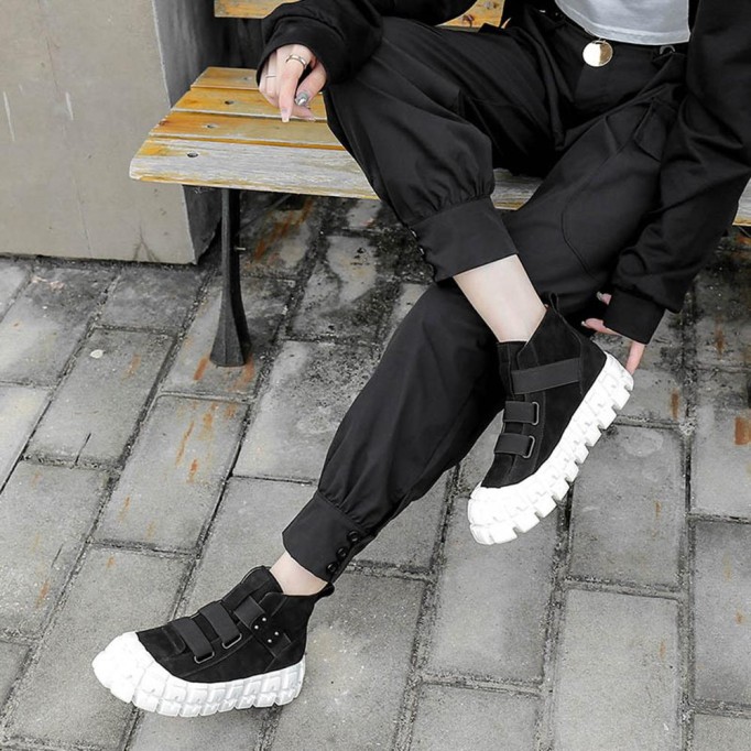 2020 Handmade Genuine Leather Martin Boots Retro Chunky Nubuck Ankle Boots Winter Boots Brown/Coffee