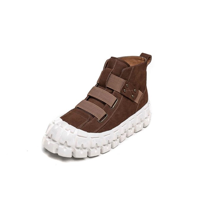 2020 Handmade Genuine Leather Martin Boots Retro Chunky Nubuck Ankle Boots Winter Boots Brown/Coffee