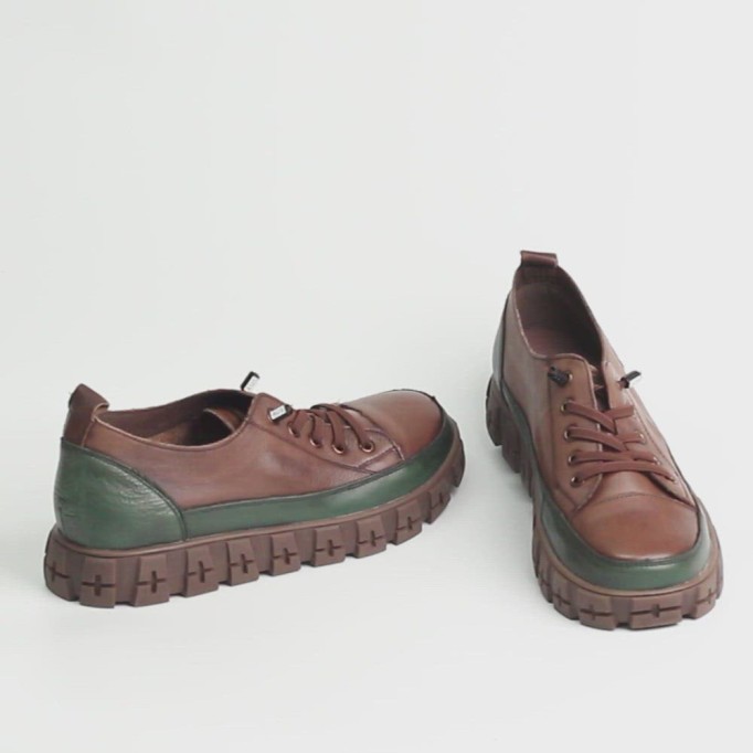 2021 Designer Shoes Oxford Lace Up Shoes Color Block Mori Girl Handmade Leather Shoes Brown/Coffee