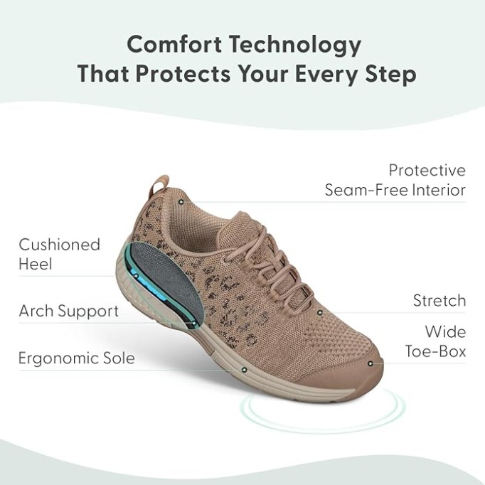 Women's Orthopedic Knit Coral Sneakers