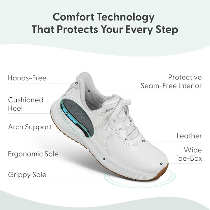 Women's Orthopedic Leather Stride Hands-Free Sneakers